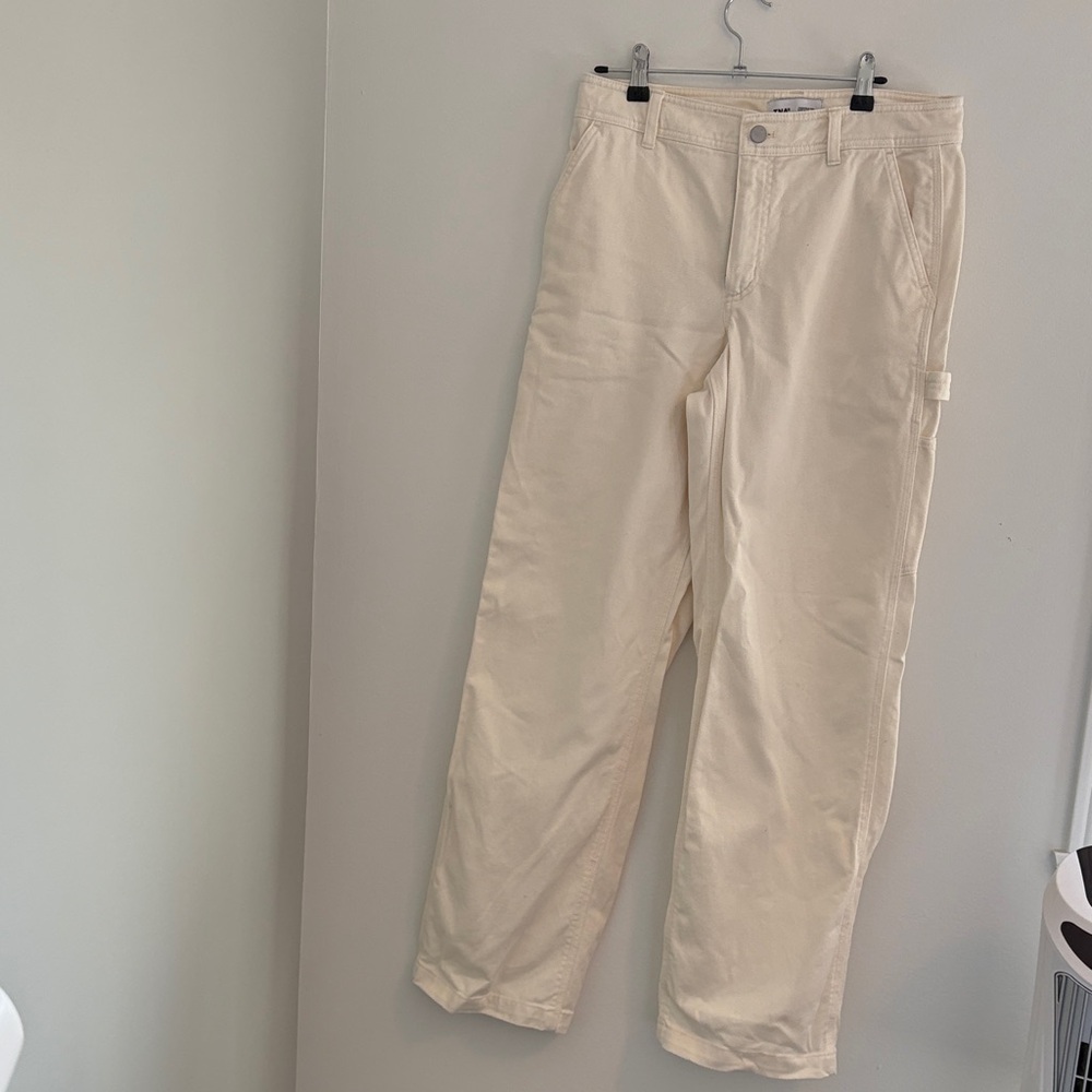 TNA Women’s Cream Straight-Leg Cargo Pants